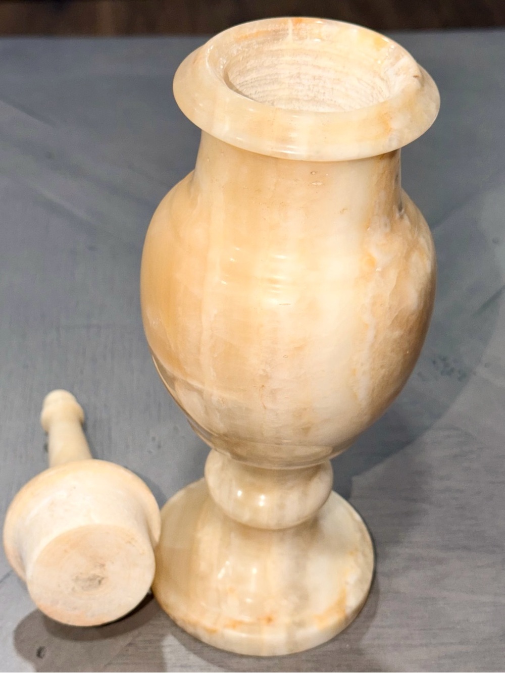 Decorative Marbled Alabaster Urn Finial Tall Removable Top